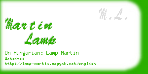 martin lamp business card